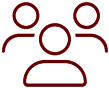 A red and green picture of people